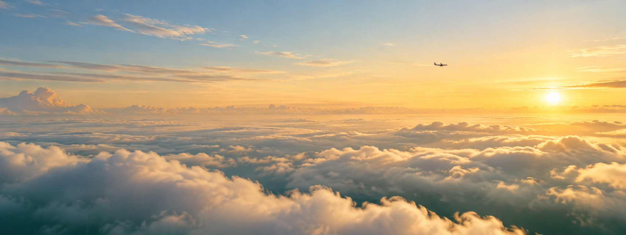 A peaceful journey above the clouds